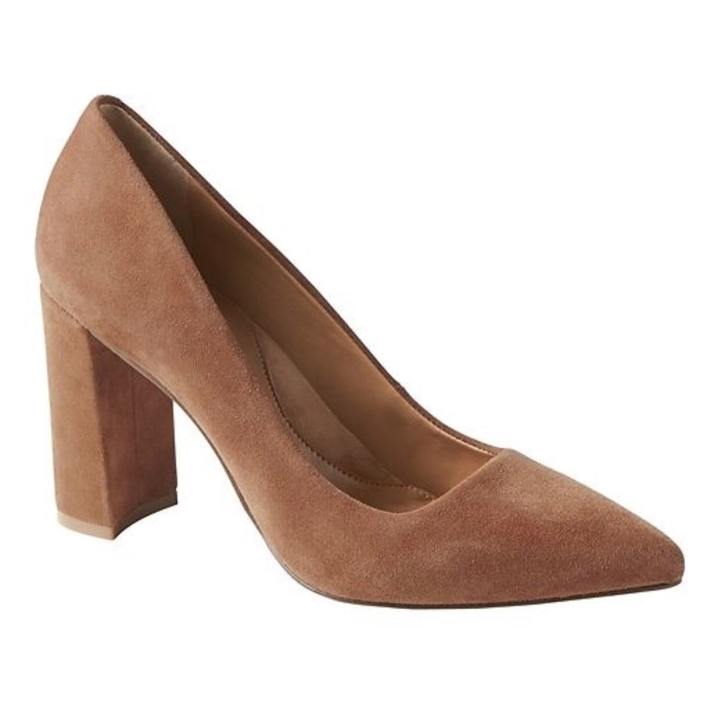 Banana Republic Madison 12-Hour Suede Block Heels